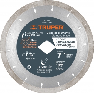 Disco Diamantado 7'' Corte Porcelanato Truper DID-570