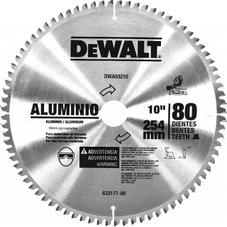Disco Sierra Circular 10'' para Aluminio Dewalt DWA03210