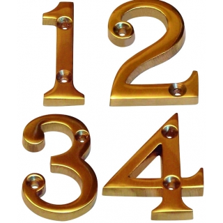 Números de Bronce para Pared Puerta 50mm Ab Brass