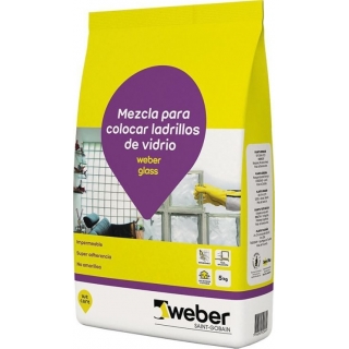 Mezcla para Colocar Ladrillos Vidrio Weber Glass 5kg