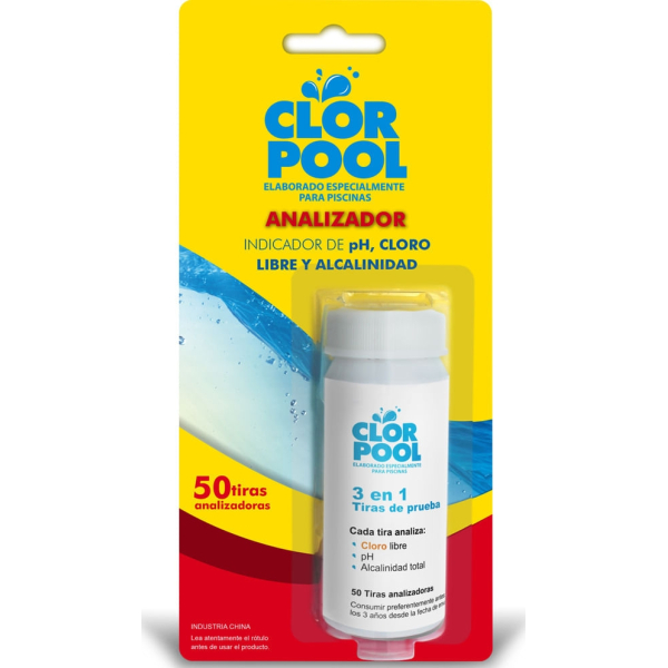 Tiras Analizadoras 3 en 1 Piscinas Clorpool