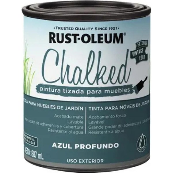 Pintura Tizada Azul Profundo Chalked Exterior Rust Oleum 887ml