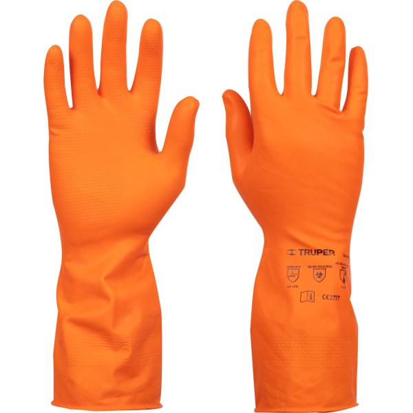 Guantes Limpieza Látex Natural Afelpado Truper GU-311