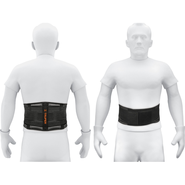 Faja Lumbar Malla Transpirable Tipo Cinturón Talle L Truper FAJA-LC