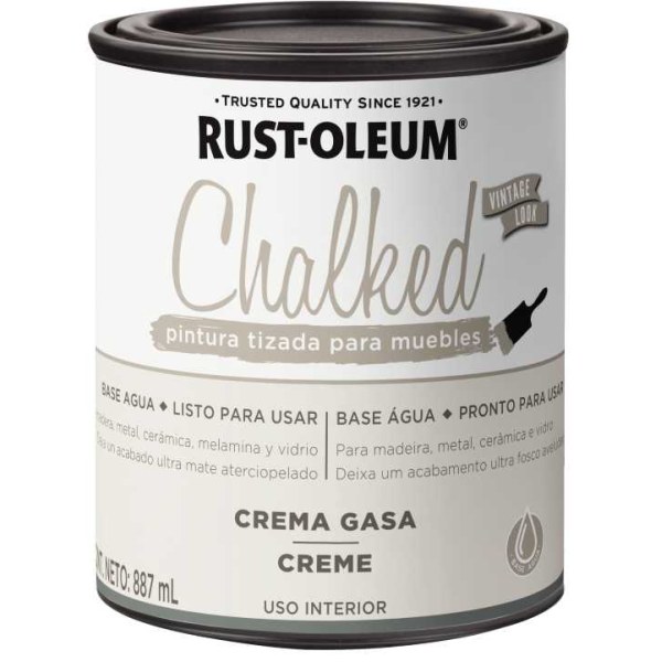 Pintura Tizada Crema Gasa Chalked Interior Rust Oleum 887ml