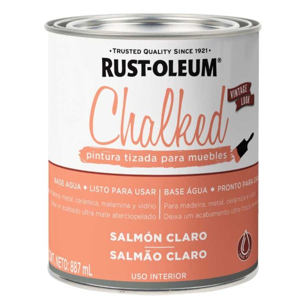 Pintura Tizada Salmón Claro Chalked Interior Rust Oleum 887ml