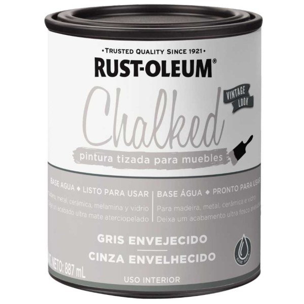 Pintura Tizada Gris Envejecido Chalked Interior Rust Oleum 887ml