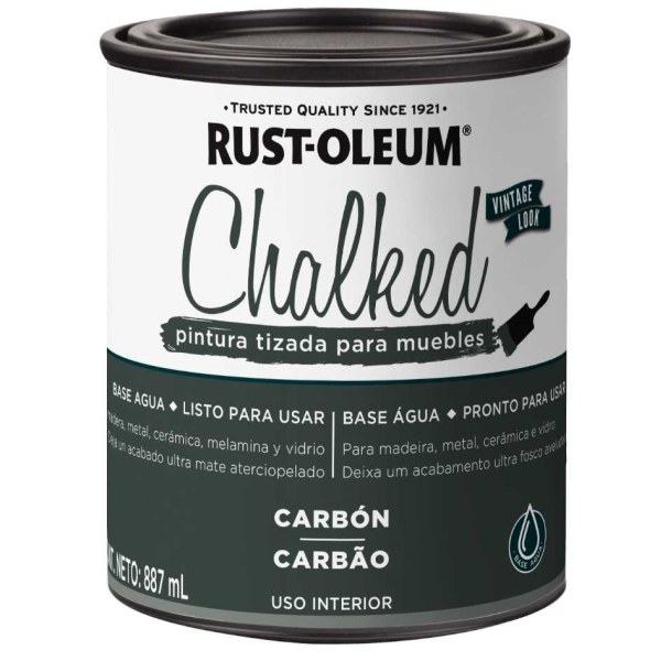 Pintura Tizada Gris Carbón Chalked Interior Rust Oleum 887ml