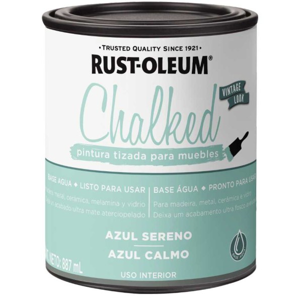 Pintura Tizada Azul Sereno Chalked Interior Rust Oleum 887ml