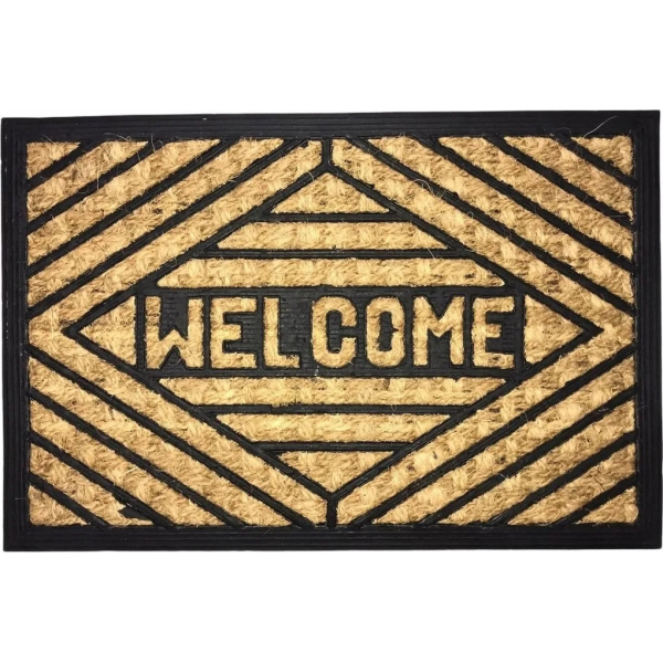 Felpudo de coco 45 x 75 cm con mensaje Welcome