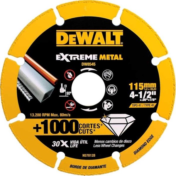 Disco Diamantado Corte Metal 4 1/2'' Dewalt Extreme DW8545