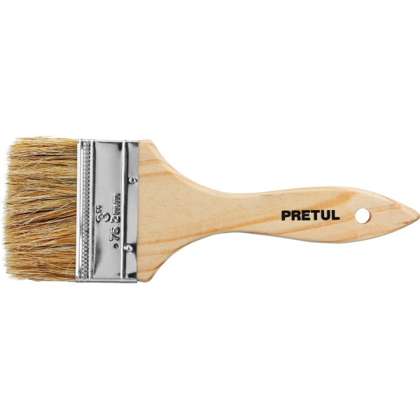 Pincel Brocha Cerda Blanca 3'' 76mm Pretul BRE-3 (Unidad)