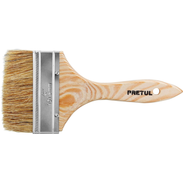 Pincel Brocha Cerda Blanca 4'' 10cm Pretul BRE-4 (Unidad)