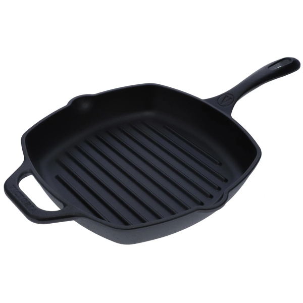 Plancha Sartén Grill Cuadrado Hierro Curado Victoria 34436
