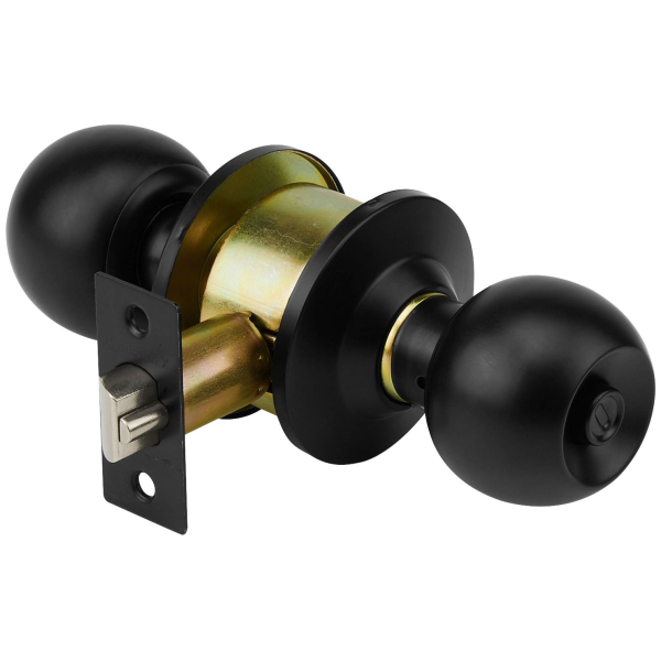 Cerradura De Pomo Esfera Llave Y Botón Negro Hermex CEPO-61R