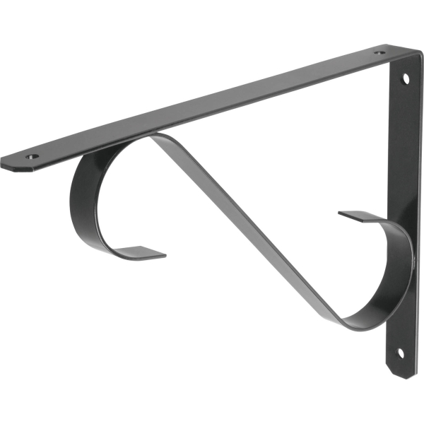 Escuadra Acero Estante 28cm Modelo "S" Negro FIERO
