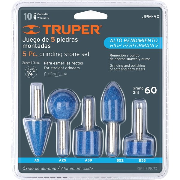 Juego 5 Piedras Montadas Esmeril Truper JPM-5X