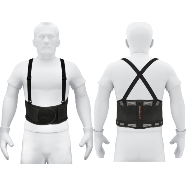 Faja Lumbar Malla Transpirable Con Tiradores Talle L Truper FAJA-LV