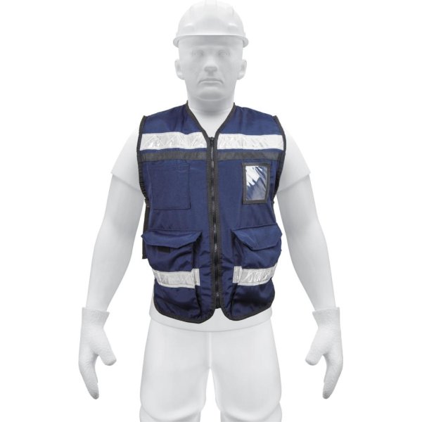 Chaleco Brigadista Azul Marino Reflectivo Truper CHS-900AM