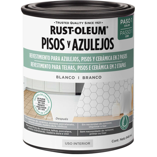 Pintura Para Pisos y Azulejos Blanco Rust Oleum 946ml