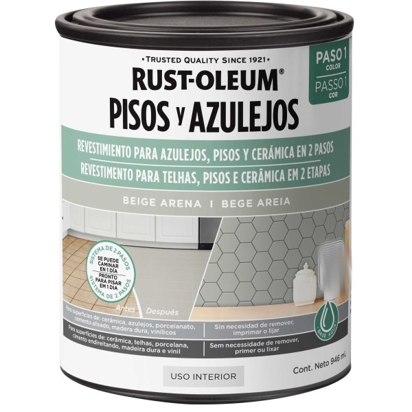 Pintura Para Pisos y Azulejos Beige Arena Rust Oleum 946ml