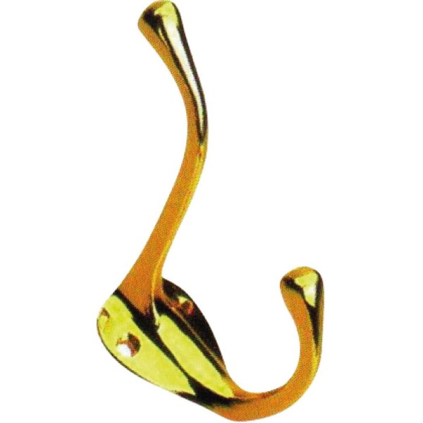 Gancho Percha Doble Largo 100mm Bronce AB Brass HH07