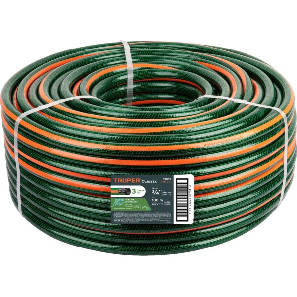 Manguera Reforzada 3 Capas 3/4'' 100mt Truper MAN-3/4R