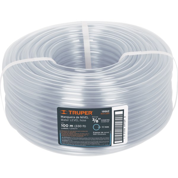 Manguera De Nivel 3/8'' Rollo 100mt Truper MAN-3/8N