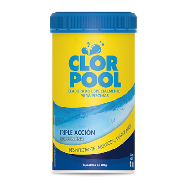 Pastillas Cloro Triple Acción Piscina Clorpool 1kg 