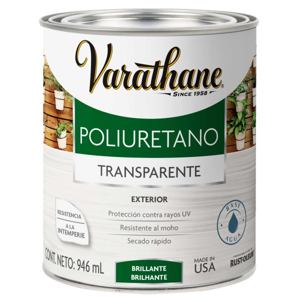 Barniz Poliuretano Madera Exterior Satinado 946ml Varathane