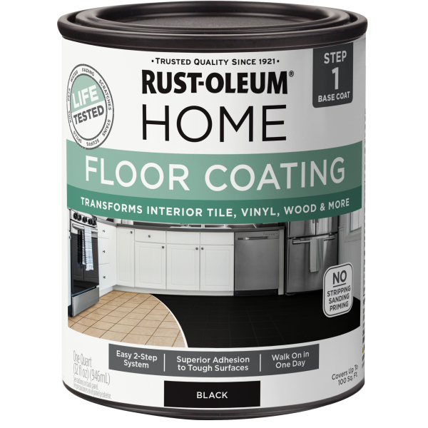 Pintura Para Pisos y Azulejos Negro Rust Oleum 946ml
