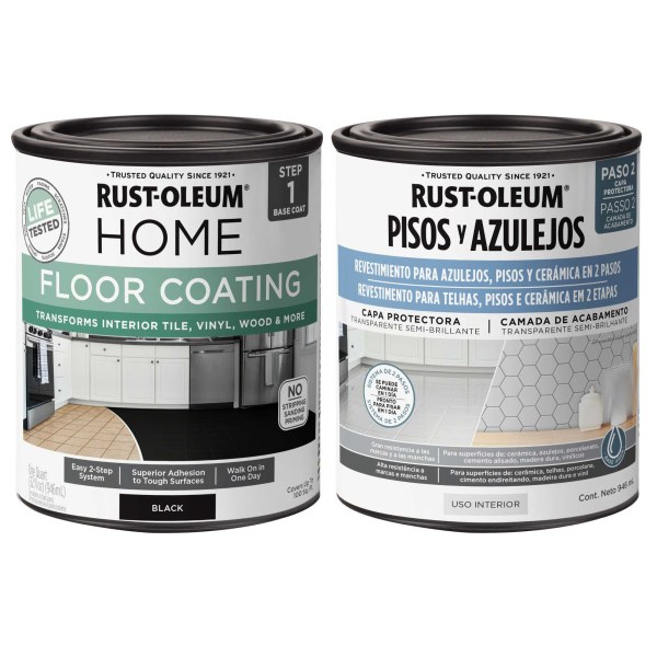 Kit Pintura + Protector Pisos y Azulejos Negro Rust Oleum