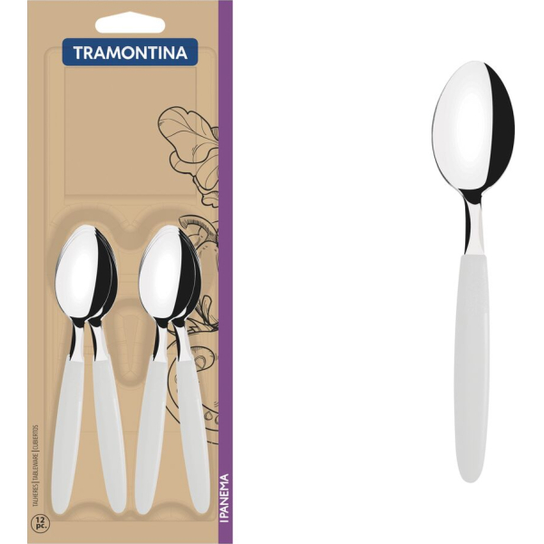 Juego 12 Cucharas De Té Tramontina Ipanema Blanco 23367/980