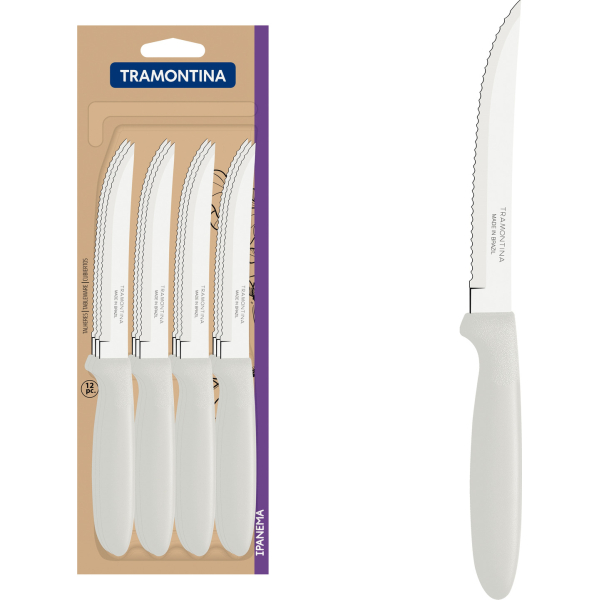 Juego 12 Cuchillos De Asado Tramontina Ipanema Blanco 23360/985