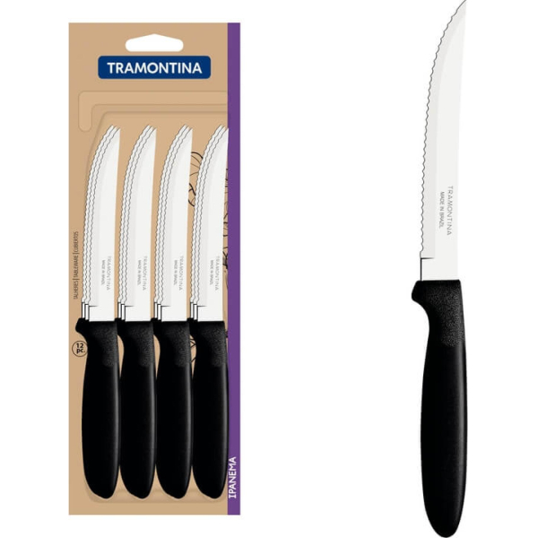 Juego 12 Cuchillos De Asado Tramontina Ipanema Negro 23360/905