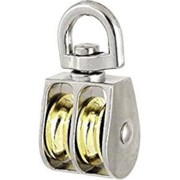Roldana Doble Giratoria Bronce Cromado 1 1/2'' HK 