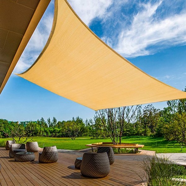 Toldo Vela Rectangular 3x4mt Beige Con Filtro UV 