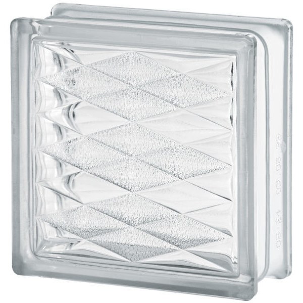 Ladrillo de Vidrio 19 x 19cm Rombo - Clear Lozenge