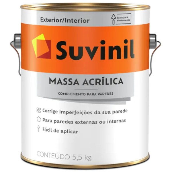 Enduído Exterior 3,6lt 5,5kg Massa Acrilica Suvinil