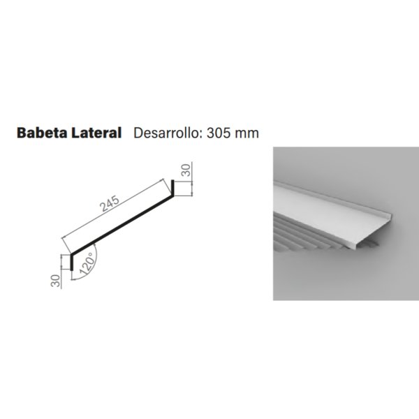 Babeta Lateral Tejapanel Chapa Color ARMCO 3 m