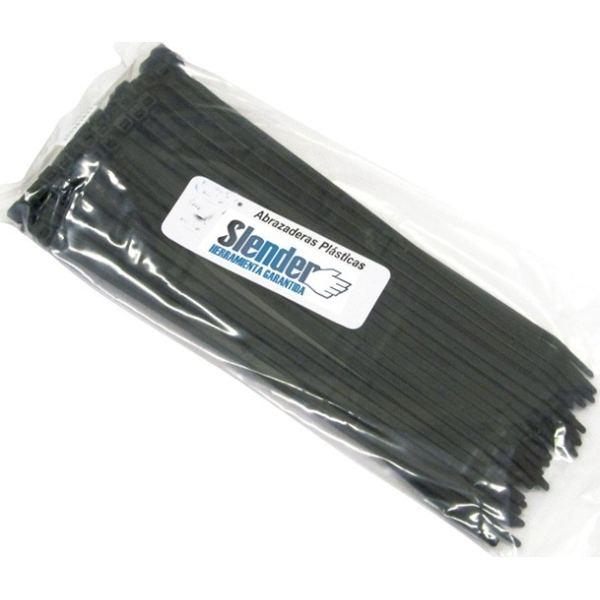 Precinto Collarín Plástico 20cm x 3.6mm Negro Slender