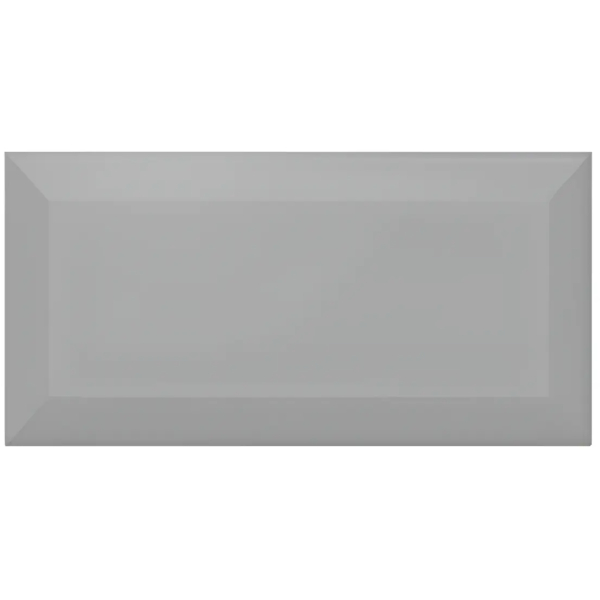 Cerámica Ladrillo Biselado 10x20cm Gris Brillante TECNOGRES