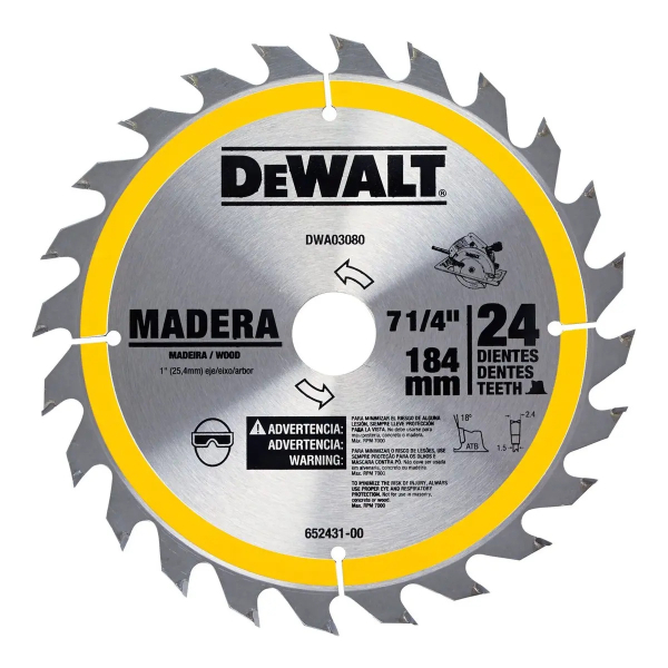 Disco Sierra Circular DeWalt DWA03080 7 1/4 24D