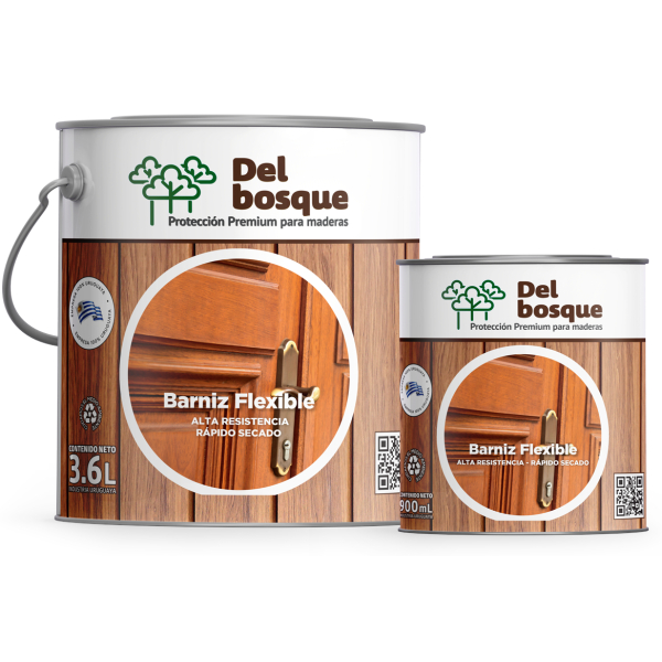 Barniz Flexible Para Madera Brillante 3,6lt Del Bosque
