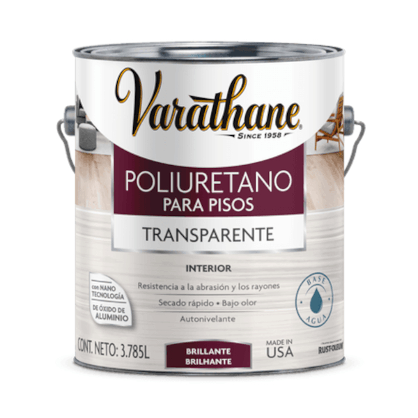 Poliuretano Para Pisos Base Agua Brillante 3,785lt Varathane