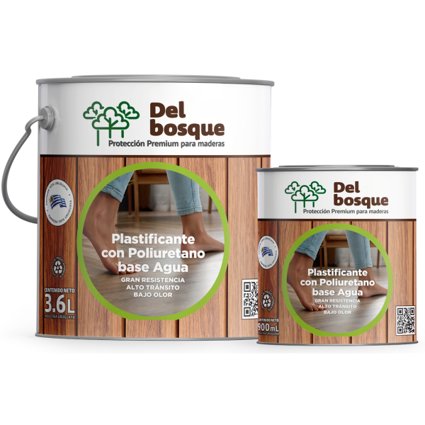 Plastificante Al Agua Para Madera Brillante 0,9lt Del Bosque