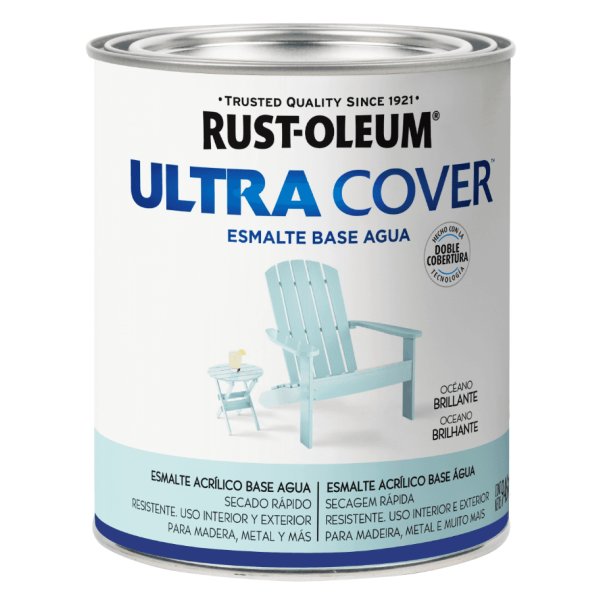 Esmalte Al Agua Océano Brillante Ultra Cover Rust Oleum 946ml