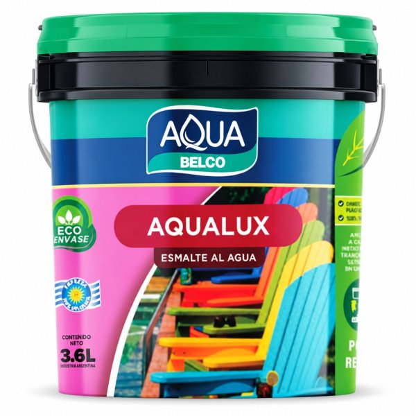 Esmalte Al Agua Blanco Satinado AQUALUX Aqua Belco 1lt