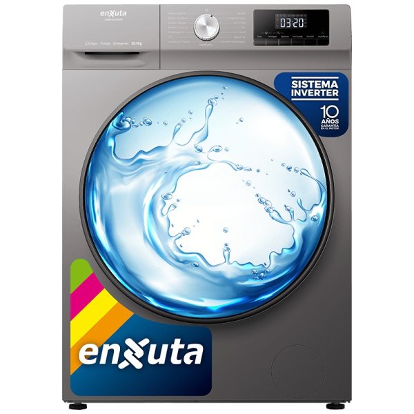Lavasecarropa Automático Inverter Carga Frontal Titanium 10,5 kg Enxuta LSENX1610560S