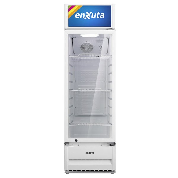 Vitrina Comercial Vertical 211 Litros con Cenefa Luminosa Led Enxuta VENX9211